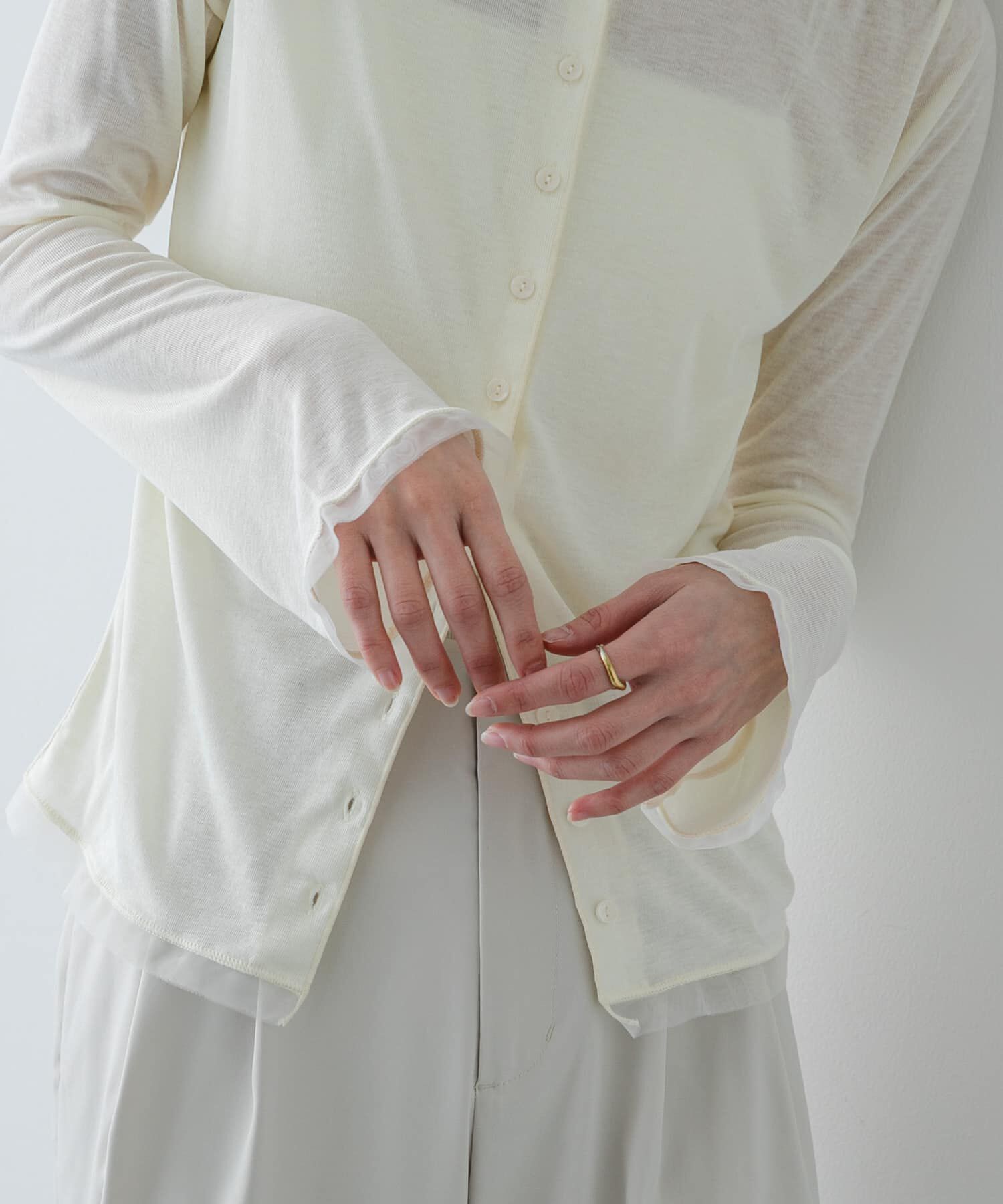 SENSE OF PLACE by URBAN RESEARCH「チュールシアーレイヤードカットカーディガン」|カーディガン|