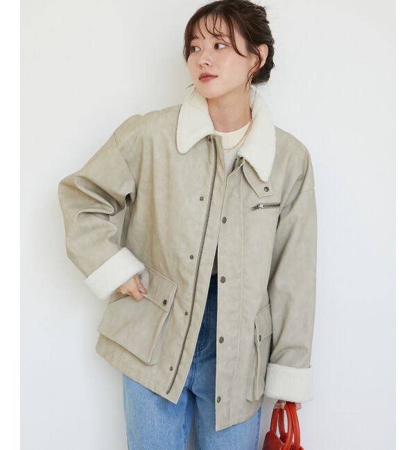  「《WEB限定アイテム》ヴィンテージライクボアカラーブルゾン」|ブルゾン・スタジャン|