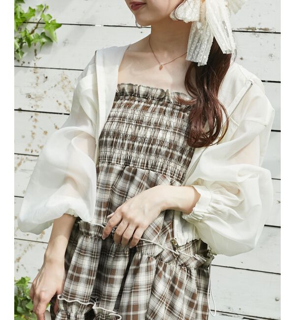  「シアーフードブルゾン」|シャツ・ブラウス|アイボリー