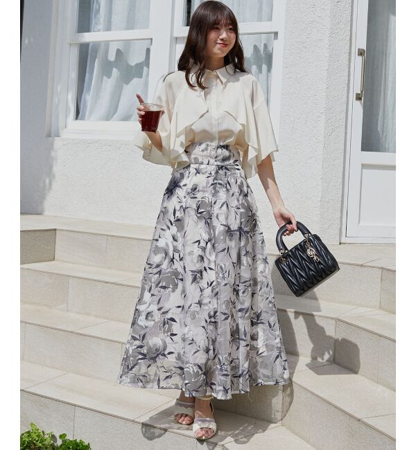  「シアーケープブラウス」|シャツ・ブラウス|アイボリー