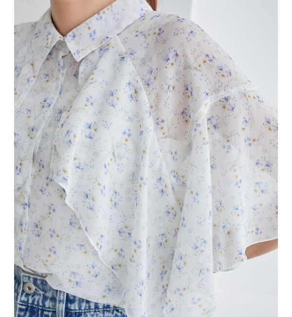  「シアーケープブラウス」|シャツ・ブラウス|