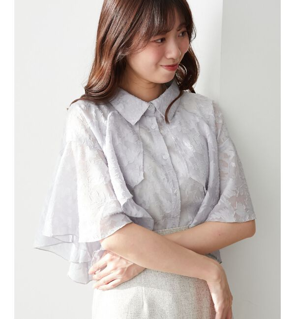  「シアーケープブラウス」|シャツ・ブラウス|