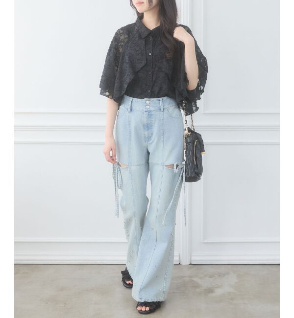  「シアーケープブラウス」|シャツ・ブラウス|