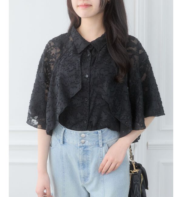  「シアーケープブラウス」|シャツ・ブラウス|