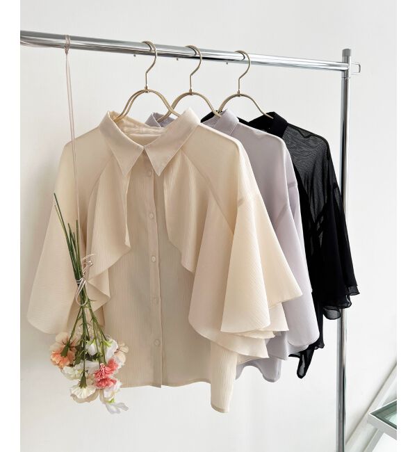  「シアーケープブラウス」|シャツ・ブラウス|