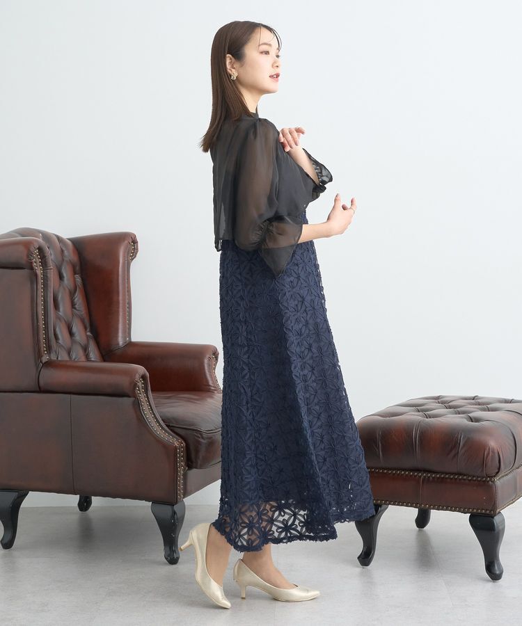 earth music&ecology「SET2点シアーブラウス＋3Dレースワンピース」|ワンピース|