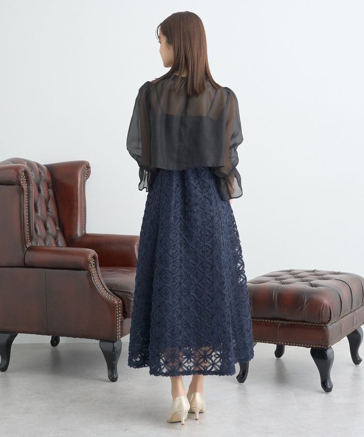 earth music&ecology「SET2点シアーブラウス＋3Dレースワンピース」|ワンピース|