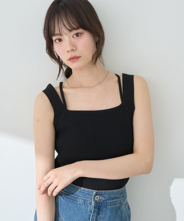 earth music&ecology「レイヤードニットタンクトップ」|キャミソール|