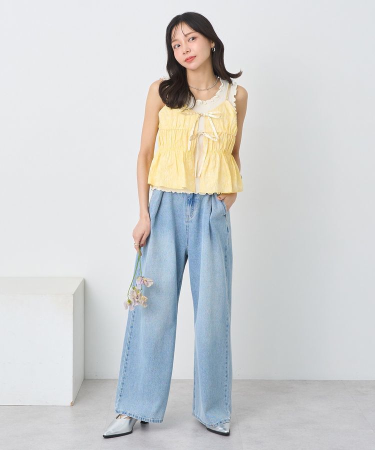 earth music&ecology「フリルニットタンクトップ」|キャミソール|