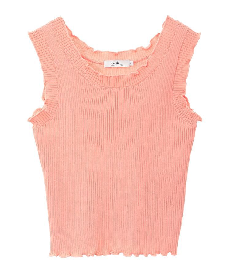 earth music&ecology「フリルニットタンクトップ」|キャミソール|