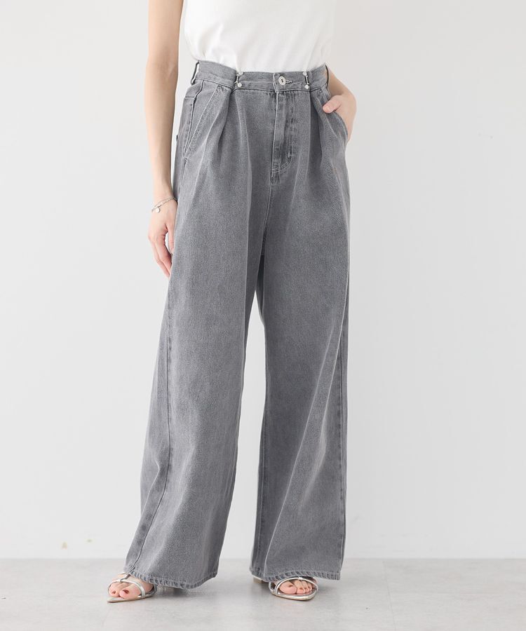 earth music&ecology「タックホックデニムパンツ」|デニム|