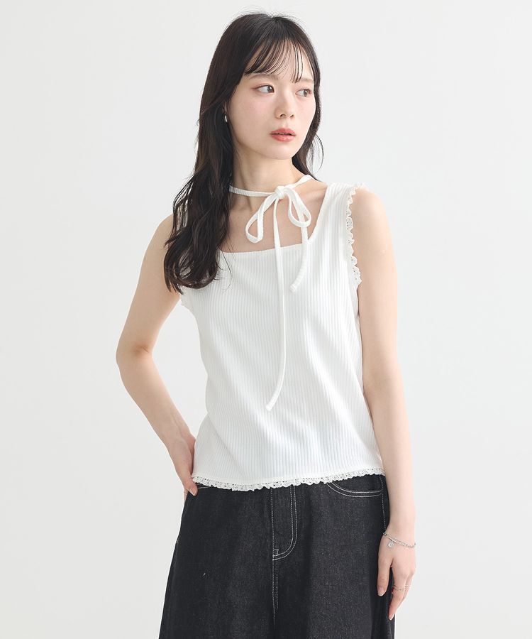 earth music&ecology「マルチwayネックホルターレースタンク」|インナー|