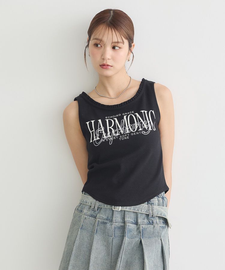 earth music&ecology「フリルロゴノースリーブプルオーバー」|インナー|