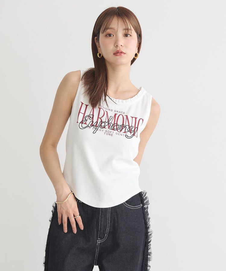 earth music&ecology「フリルロゴノースリーブプルオーバー」|インナー|