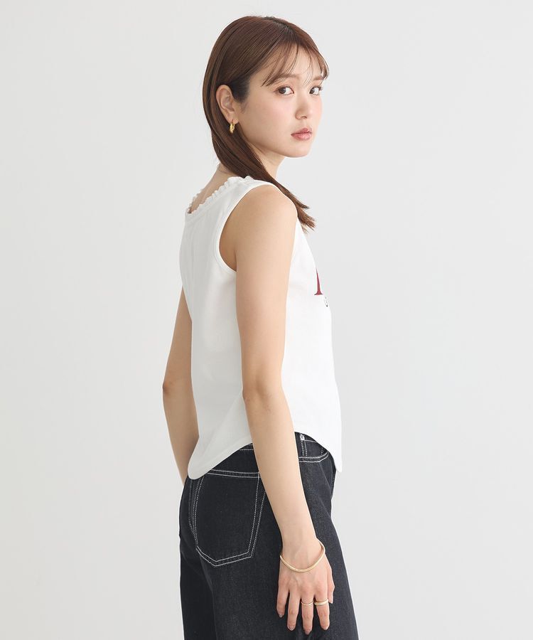 earth music&ecology「フリルロゴノースリーブプルオーバー」|インナー|