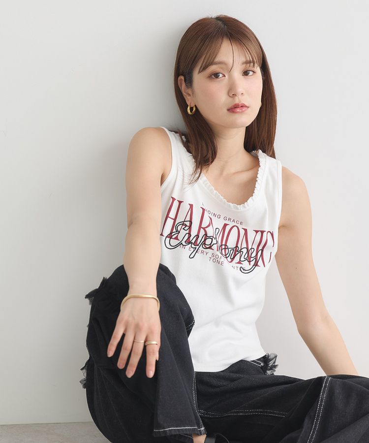 earth music&ecology「フリルロゴノースリーブプルオーバー」|インナー|