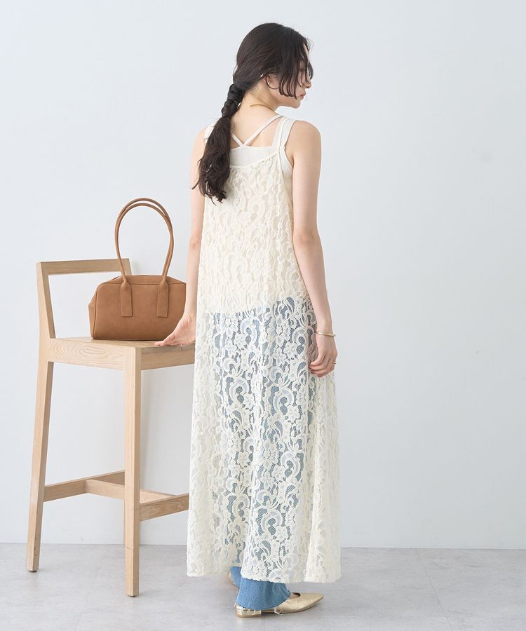 earth music&ecology「起毛レースレイヤードキャミワンピース」|ワンピース|