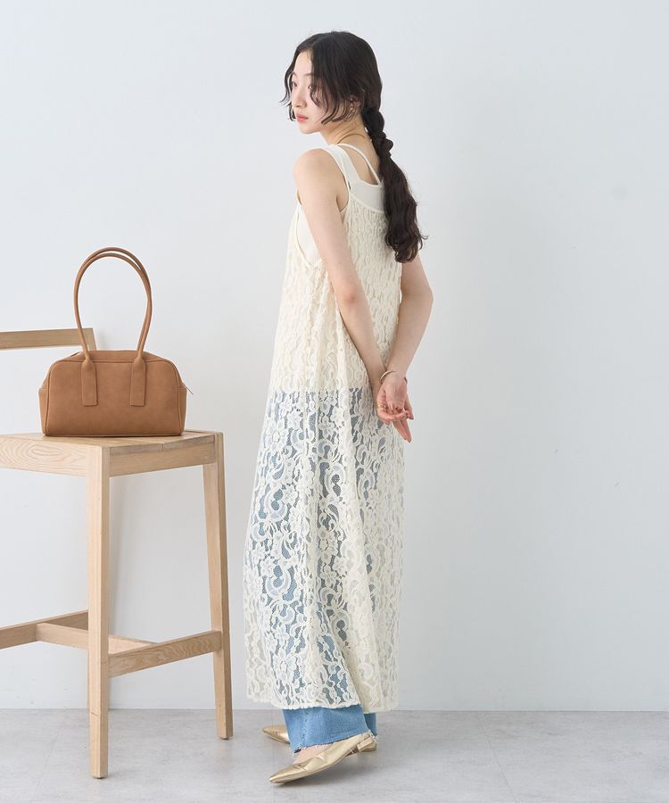 earth music&ecology「起毛レースレイヤードキャミワンピース」|ワンピース|