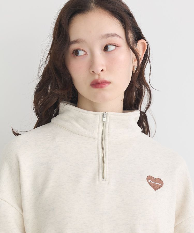 earth music&ecology「Champion&times;emaeハーフジップハートスウェット」|スウェット・ジャージ|