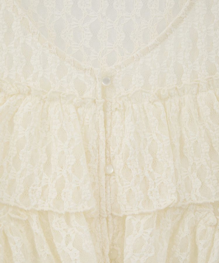 earth music&ecology「レースフリルメローカーディガン」|カーディガン|