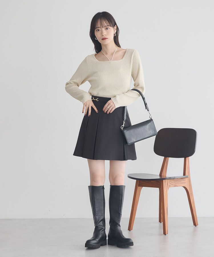 earth music&ecology「ビット付きミニスカート」|スカート|