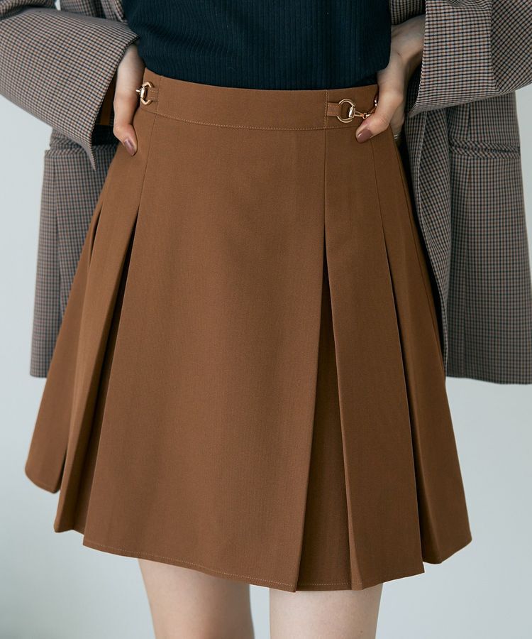 earth music&ecology「ビット付きミニスカート」|スカート|Light brown