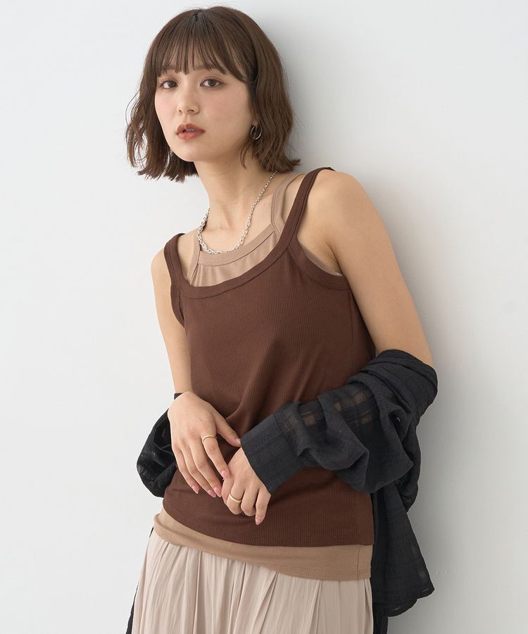 earth music&ecology「配色レイヤードタンクトップ」|キャミソール|