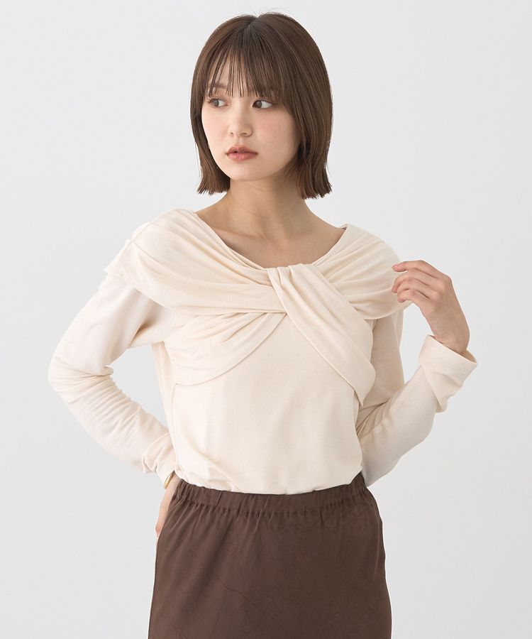 earth music&ecology「リボンライクドレーププルオーバー」|Tシャツ・カットソー|