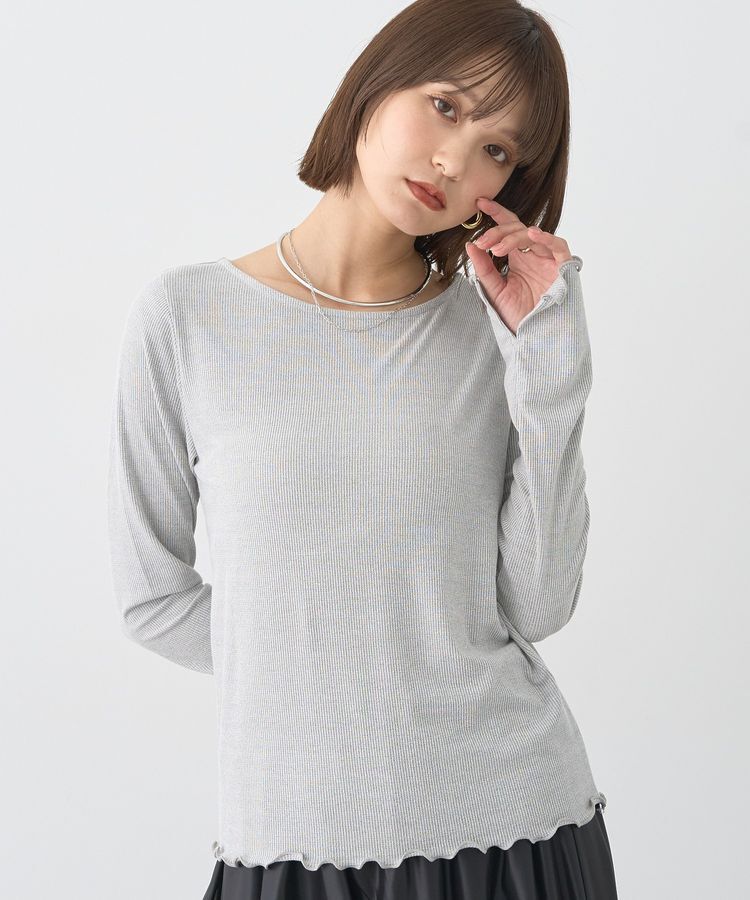 earth music&ecology「ラメテレコボートネックプルオーバー」|Tシャツ・カットソー|