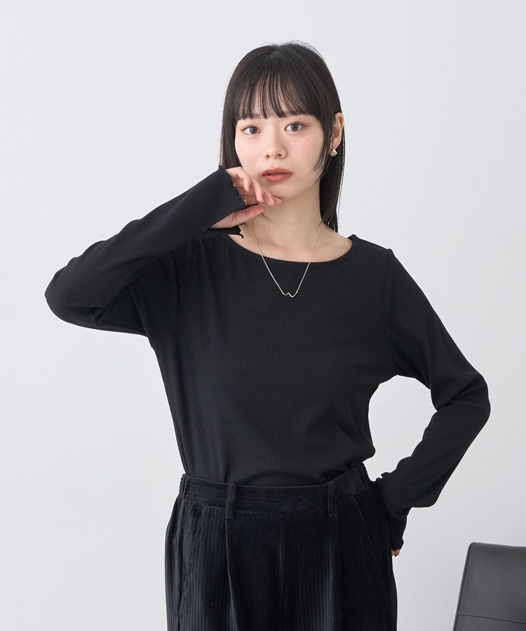 earth music&ecology「ラメテレコボートネックプルオーバー」|Tシャツ・カットソー|