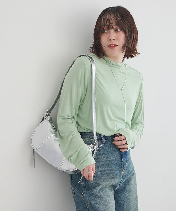 earth music&ecology「あったかフェミニンインナー(シアーハイネック)」|Tシャツ・カットソー|Light Green