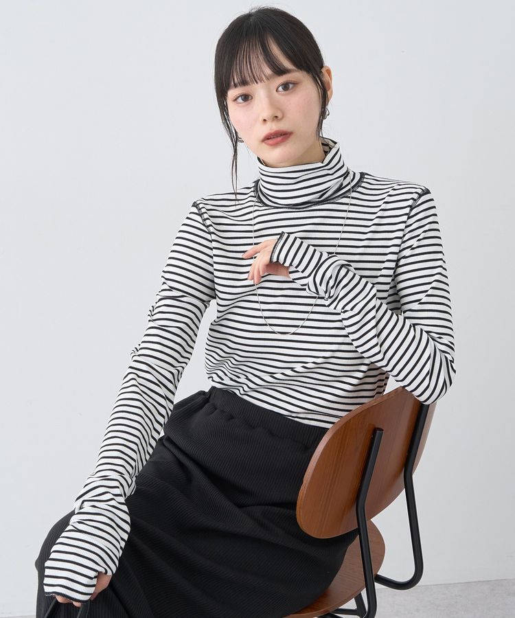 earth music&ecology「リブタートルネックプルオーバー」|Tシャツ・カットソー|