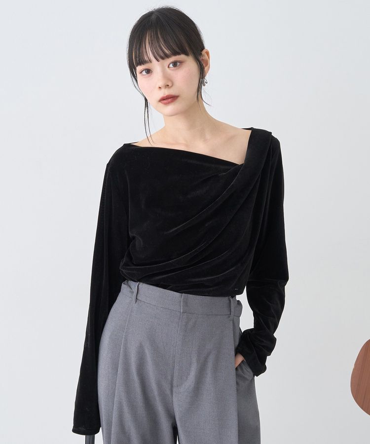 earth music&ecology「シアーベロアドレープネックプルオーバー」|Tシャツ・カットソー|