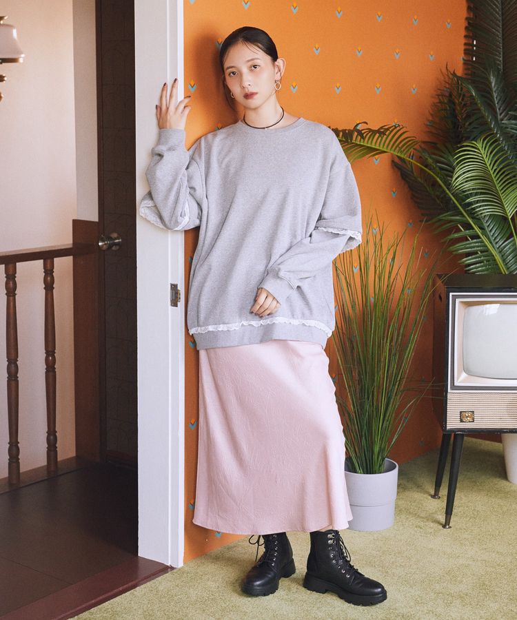 earth music&ecology「レーススウェットプルオーバー」|スウェット・ジャージ|