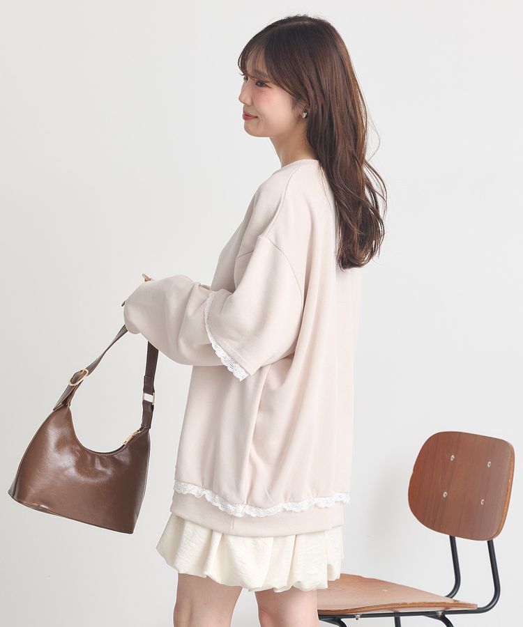 earth music&ecology「レーススウェットプルオーバー」|スウェット・ジャージ|