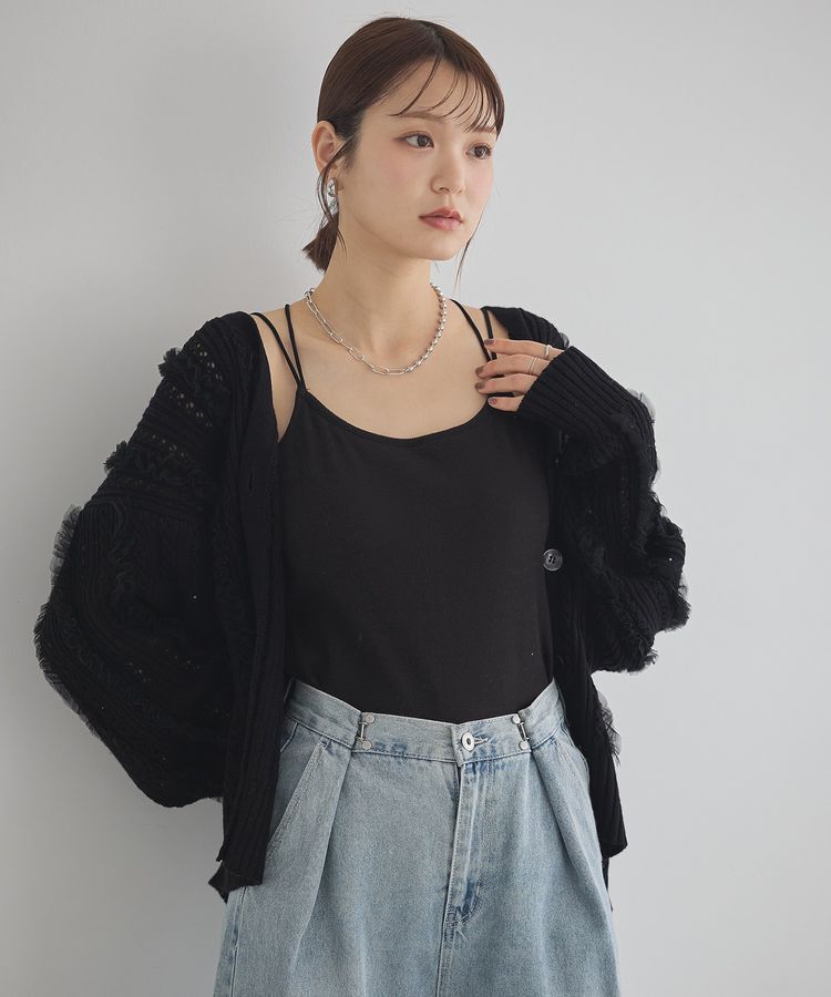 earth music&ecology「クロスストラップカップ付キャミソール」|キャミソール|