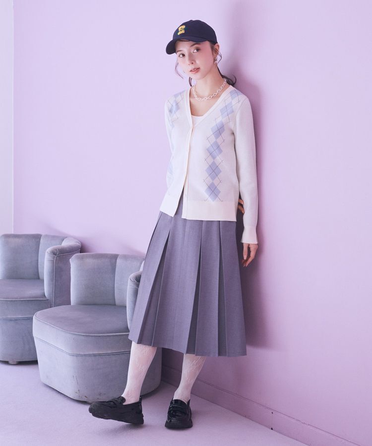 earth music&ecology「アーガイルニットカーディガン」|カーディガン|