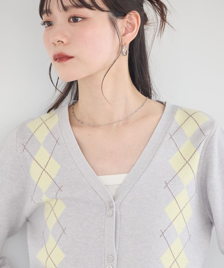 earth music&ecology「アーガイルニットカーディガン」|カーディガン|