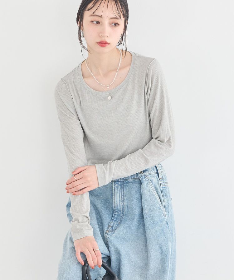 earth music&ecology「微シアーメロープルオーバー」|Tシャツ・カットソー|Gray