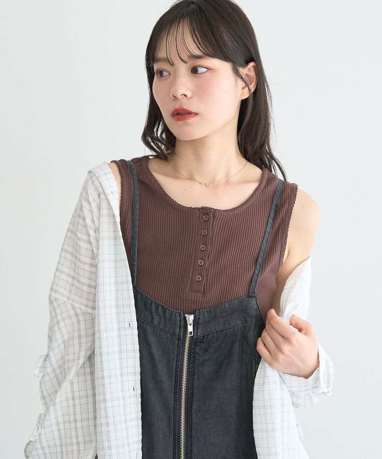 earth music&ecology「ピコミシンヘンリーネックタンクトップ」|インナー|