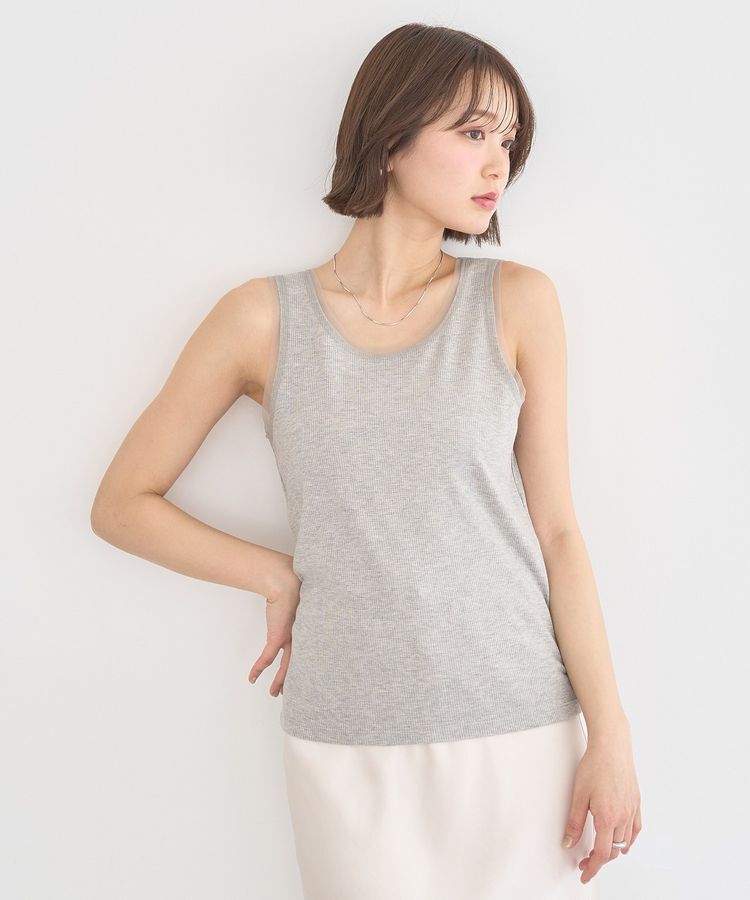 earth music&ecology「エッジチュールラメテレコタンクトップ」|インナー|
