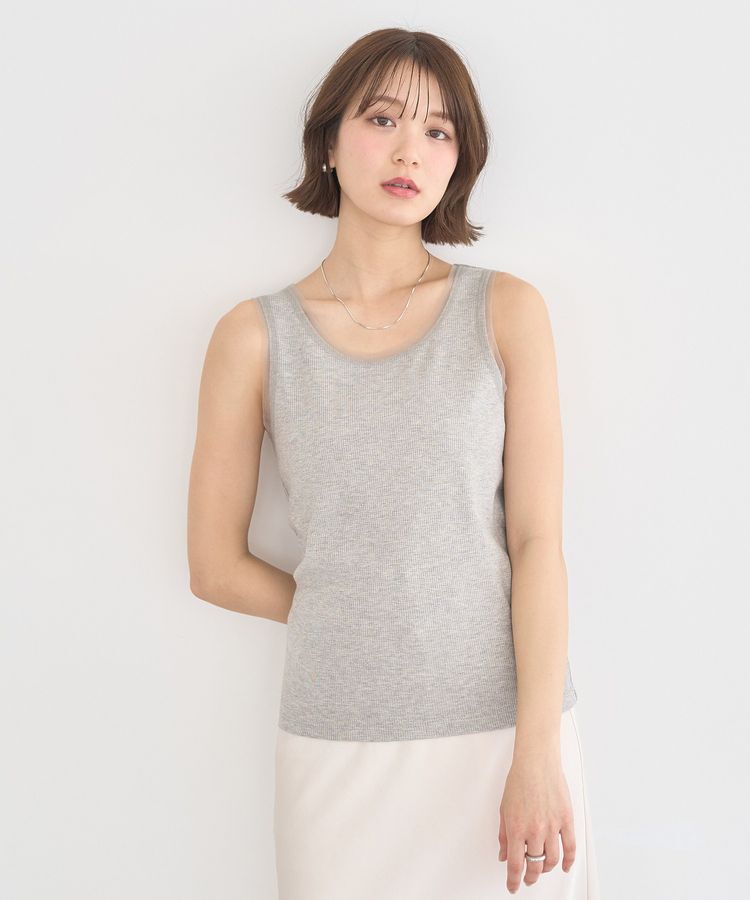 earth music&ecology「エッジチュールラメテレコタンクトップ」|インナー|