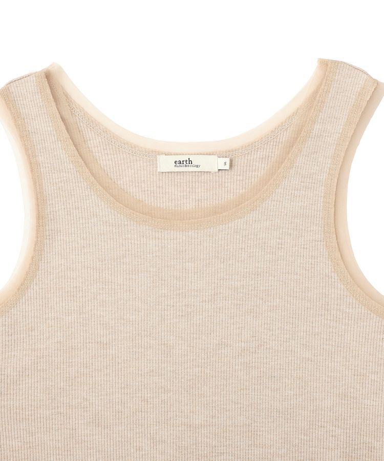earth music&ecology「エッジチュールラメテレコタンクトップ」|インナー|