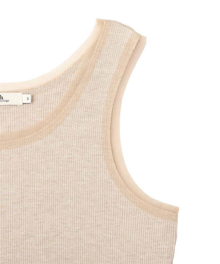 earth music&ecology「エッジチュールラメテレコタンクトップ」|インナー|