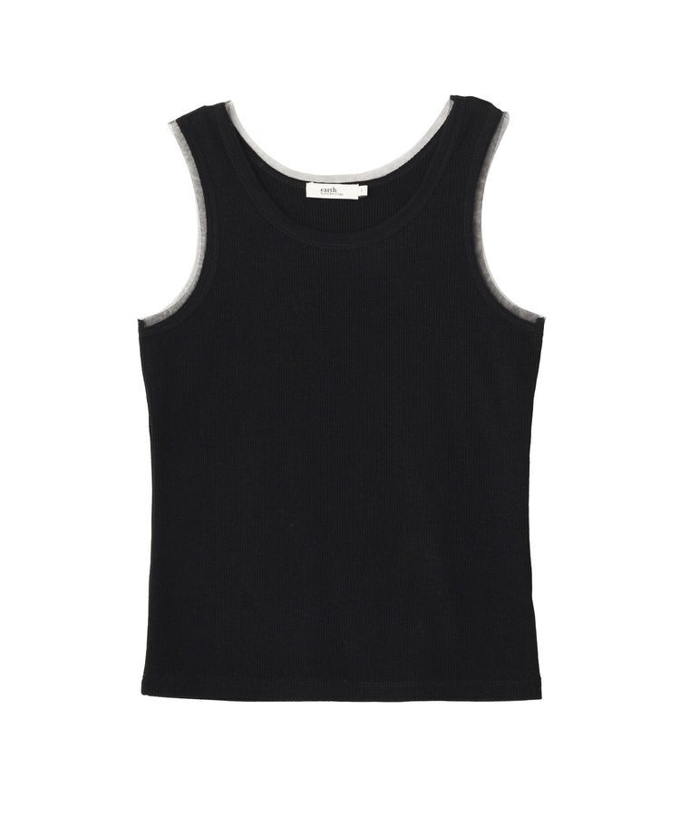 earth music&ecology「エッジチュールラメテレコタンクトップ」|インナー|