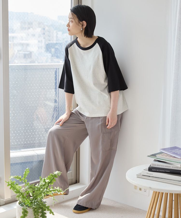 AMERICAN HOLIC「ラグラン配色7分袖プルオーバー」|Tシャツ・カットソー|