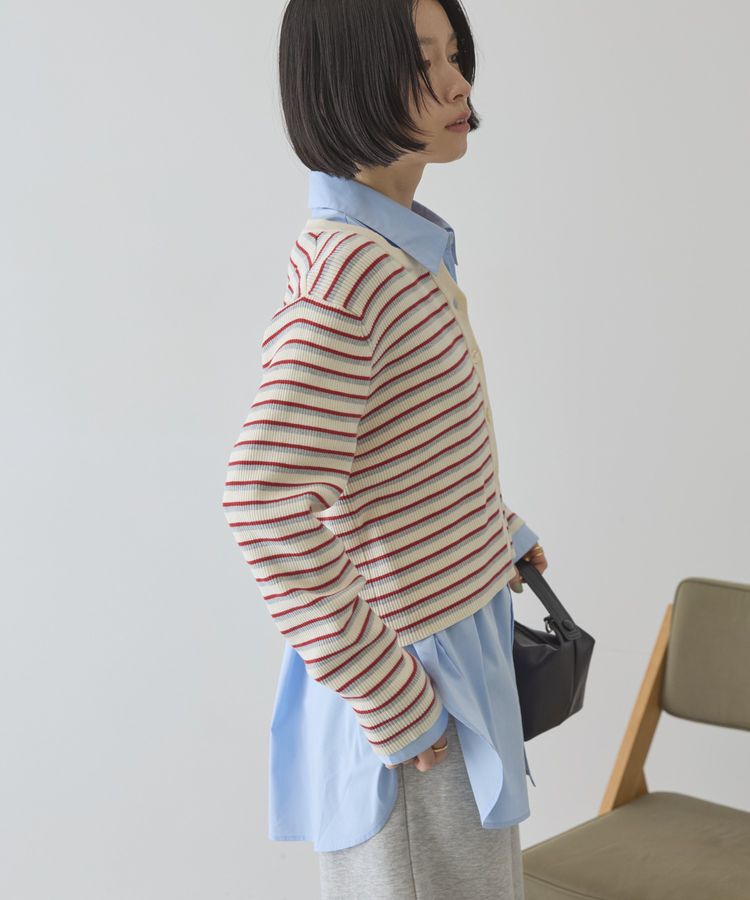 AMERICAN HOLIC「マルチボーダーリブニットカーディガン」|カーディガン|