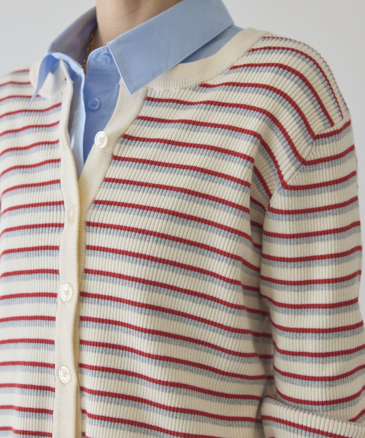 AMERICAN HOLIC「マルチボーダーリブニットカーディガン」|カーディガン|