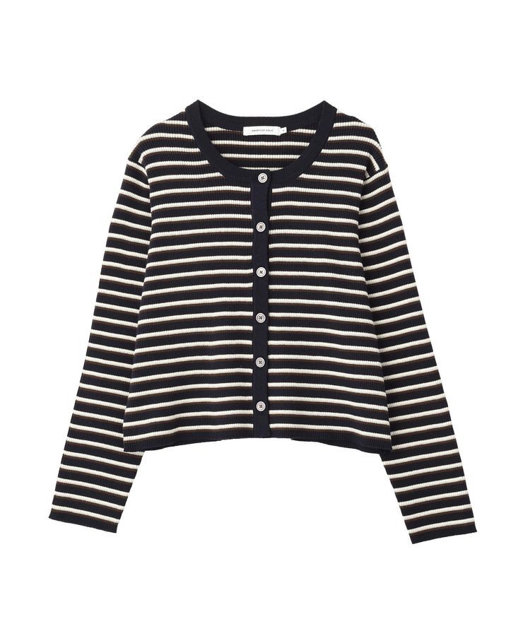 AMERICAN HOLIC「マルチボーダーリブニットカーディガン」|カーディガン|