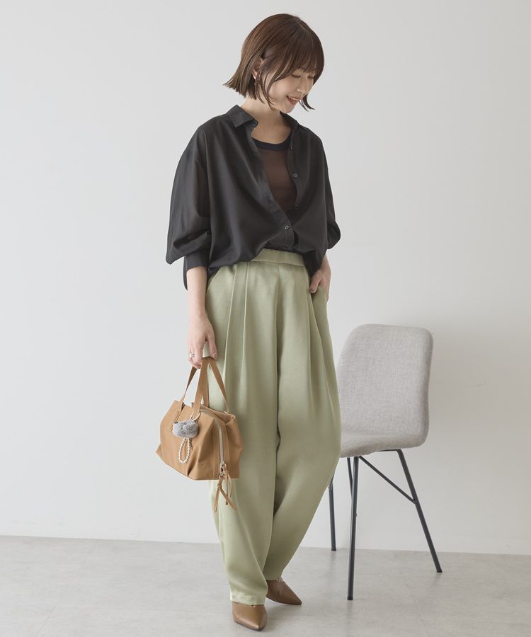 AMERICAN HOLIC「【イージーケア・UVカット】シアーラウンドシャツ」|シャツ・ブラウス|